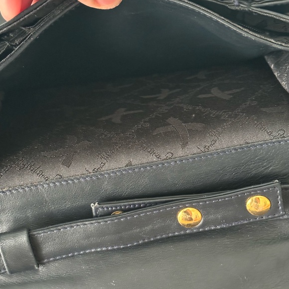 Vintage 80s 90s Paloma Picasso Italian Genuine Black Leather Crossbody Bag - Picture 10 of 12